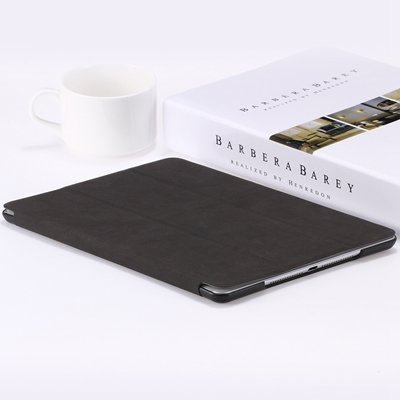 For Ipad 6 Case Retro Luxury 3 Folded Flip Smart Sleep Wake Leathe 32270519305-1-Black