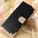 Wallet Shining Crystal Bling Pu Leather Case For Sony Xperia Z1 Mi 32251200752-1-black case