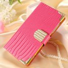 Wallet Shining Crystal Bling Pu Leather Case For Sony Xperia Z1 Mi 32251200752-4-rose case