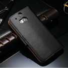 Genuine Leather Case For Htc One 2 M8 Wallet Style Flip Stand With 1857294651-1-black