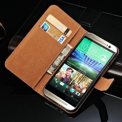 Genuine Leather Case For Htc One 2 M8 Wallet Style Flip Stand With 1857294651-7-random color