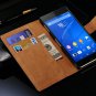 Wallet Phone Bag For Sony Xperia Z3 Vintage Genuine Leather Case W 2042889749-3-brown