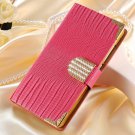 New Arrival Stand Bling Pu Leather Case For Sony Xperia C S39H C23 32250613658-4-rose case
