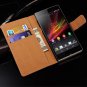 Wallet Style With Stand Genuine Leather Case For Sony Xperia Z L36 1857553247-2-Brown