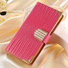 Bling Shining Rhinestone Pu Leather Case For Sony Xperia Z3 Mini M 32250641915-4-rose case