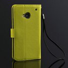 Fashion Cross Pattern Flip Leather Wallet Case For Htc One M7 With 1165426966-7-Green