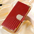 Luxury Wallet Style Bling Leather Case For Nokia Lumia 520 Shining 32251060759-5-red case