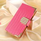 Fashion Wallet Style Bling Pu Leather Case For Motorola Moto G2 Xt 32227559161-4-pink