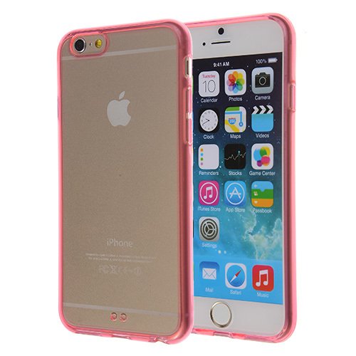 Phone Cases For Iphone 6 Case Silicon Candy Color Transparent Cove 2038642134-10-i6115Red
