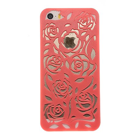 Case For Iphone 5S 5 5G Hollow Out Rose Cover Free Shipping Mobile 1573645681-6-Red
