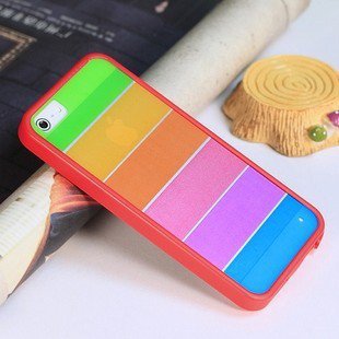 Phone Cases For Iphone 5 5S Case Luxury Silicon Rainbow Pouch Mobi 1640846211-8-Red