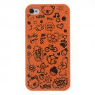 Phone Cases For Iphone 4 4S Case Magic Girl Cover Mobile Phone Bag 2030526920-5-Orange