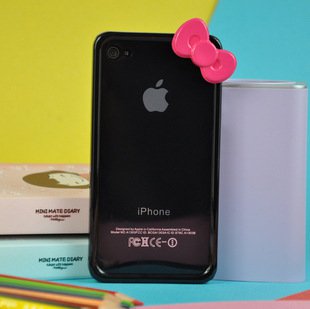 Phone Cases For Iphone 4S Case For Iphone 4 Cover Bowknot Bumper M 1790691903-1-Black