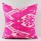 Ikat Pillow, Hand Woven Ikat Pillow Cover, Ikat throw pillows, Pink Ikat Pillow, Designer pillows, D
