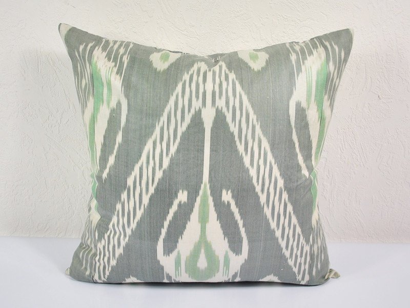 Ikat Pillow, Slow Tide 20"" Ikat Pillow Cover, Ikat throw pillows, Designer pillows, Decorative pill