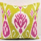 Ikat Pillow, Uzbek Cheer - 16"" Ikat Pillow Cover, Ikat throw pillows, Designer pillows, Decorative 