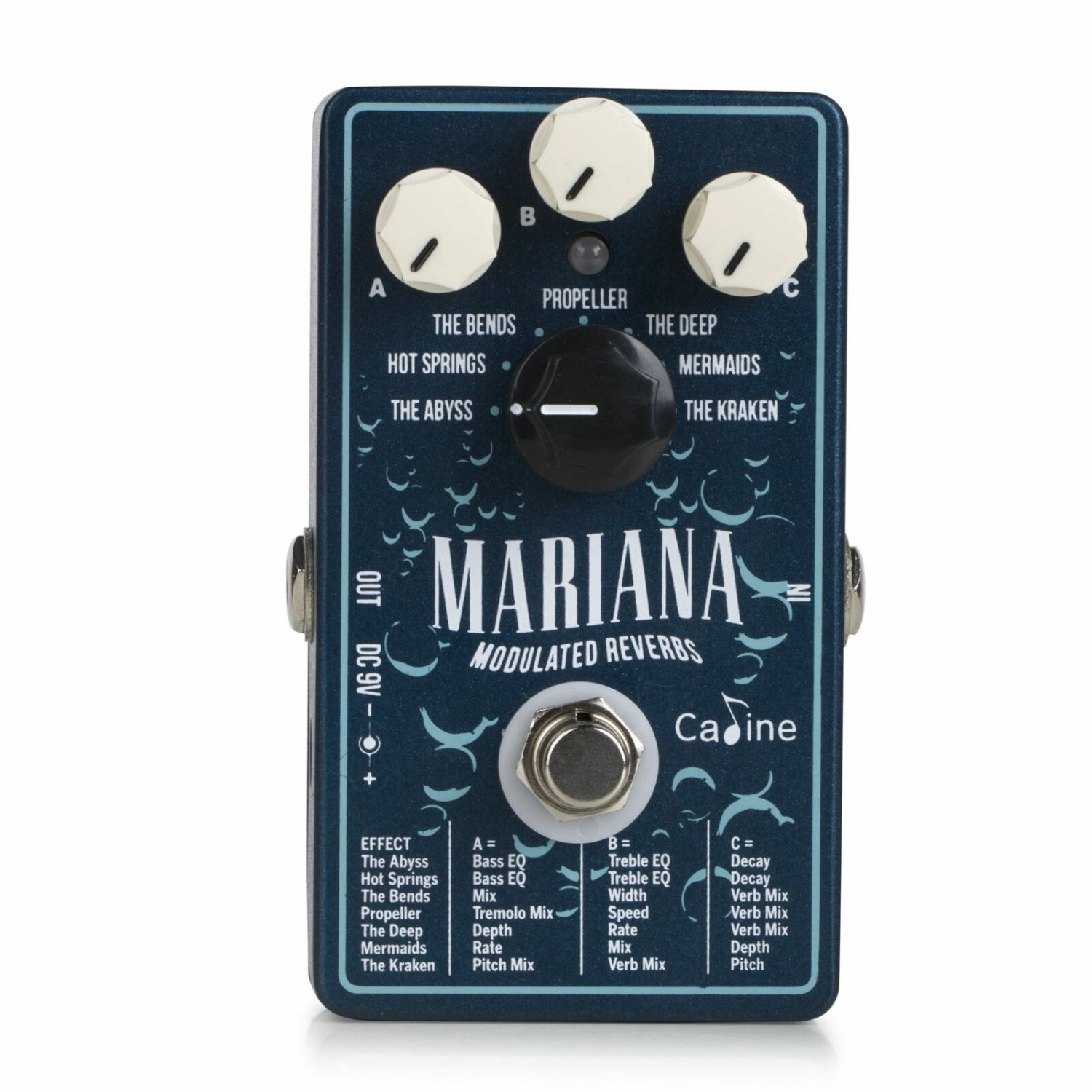 Caline CP-507 "MARIANA" Reverb Modulation Multi Effect Guitar Pedal