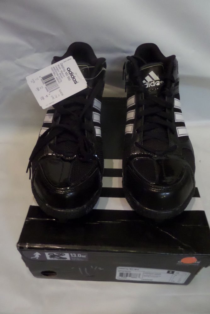 G24238 Adidas Destroy MD Mid Football Cleats Black White Size 11.5