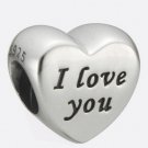 Authentic Pandora Sterling Silver Words of Love I Love You Bead 791422