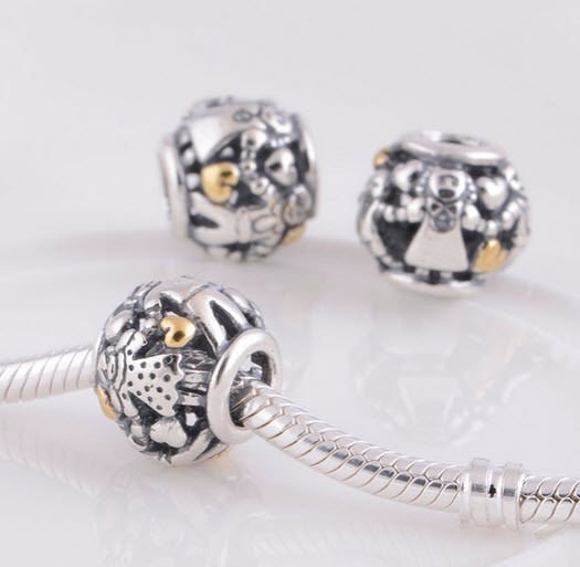 Pandora Family Forever Charm Sterling Silver 925-14k Gold # 791040