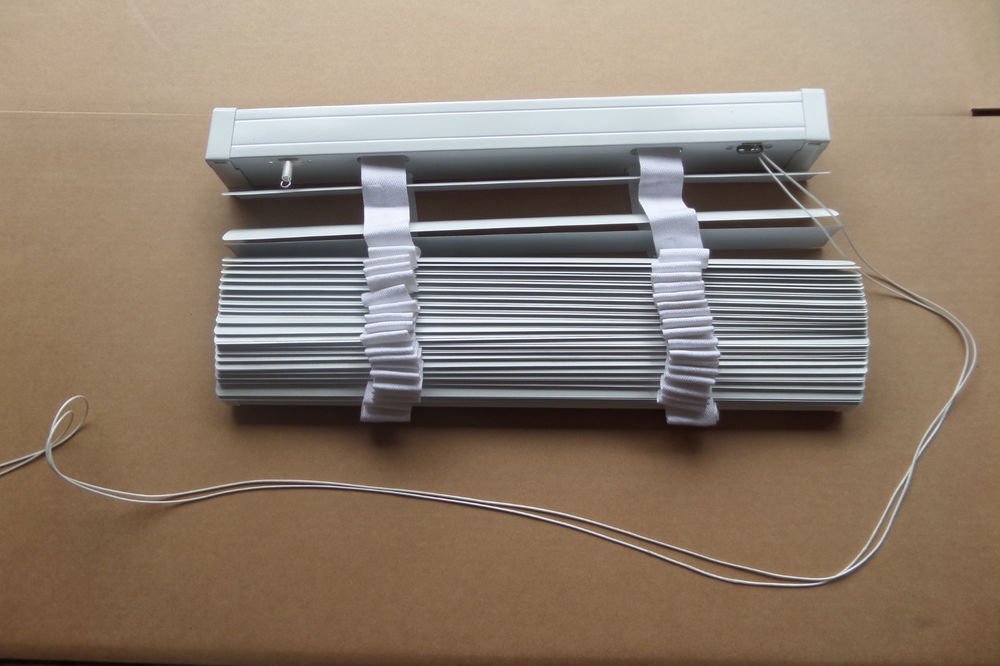 Designer Two-Inch White Vinyl fabric Window Blinds 22" x 70"