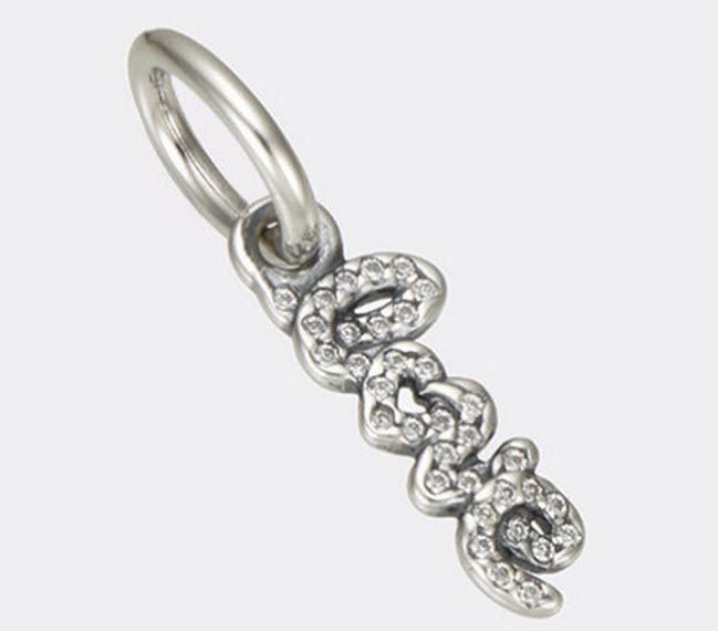 Authentic Pandora Sterling Silver Signature of Love Hanging Pendant 791428CZ