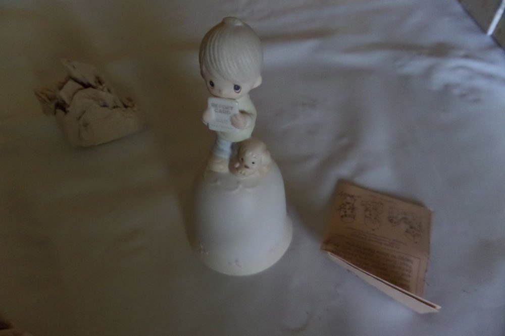 Precious Moments 1980 God Understands Boy with Dog Handled Dinner Bell E-5211