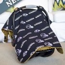NEW Ravens NFL Licensed Car Seat Canopy Baby Infant Newborn Cover Football Team