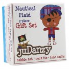 Nautical 3 Pc Boy Tie Socks Cabbie Hat Gift Set Multiple Sizes Baby Toddler