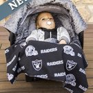 Raiders NFL Licensed 5pc Whole Caboodle Car Seat Canopy Baby Infant Football
