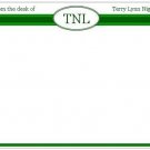 Personalized FLAT Notecards~ Green Bars~ New for Spring