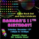 12 Printed Rave Dance Glow Invitations ~ Style #2 ~ NEW