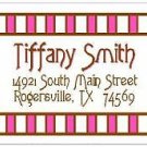 Brown and Pink Stripes Trendy NEW Return Address Labels