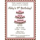 12 Printed Cupcake Party Invitations ~ Style #3