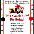 12 Printed Minnie Mouse #6 Custom Invitations with envelopes ~  NEW
