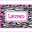 Zebra Print #5 Personalized Note Cards ~ Pink