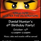Ninjago Personalized Invitations ~ Red Ninja Style #3