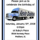 12 Big Rig 18- Wheeler Birthday Invitations~ Style 3