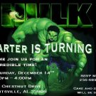 12 Custom Incredible Hulk Birthday Invitations ~ Style #3