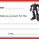 Transformers Style #3 FILL IN ~ Kids Custom Thank You or Note Cards