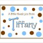 NEW Brown and Blue FUN DOTS~ Personalized Notecards