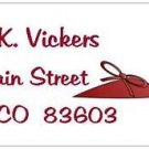 Red High Heel Shoe Return Address Labels