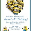 12 Printed Custom Despicable Me Minions Invitations with envelopes ~ Style #2