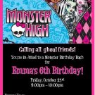 12 Custom Monster High Inspired Birthday Invitations ~ Style #5