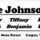 Family Names Return Address Labels #9~~ Up to 8 Names!