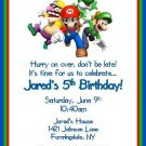 12 Custom Mario Brothers Birthday Invitations ~ Style #1