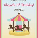 12 PRINTED Carousel Carnival Fair Invitations ~ Style #2