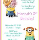 12 Printed Custom Despicable Me Minions Invitations with envelopes ~ Style #5
