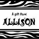 Zebra Print #5 Personalized Enclosure Gift Tags