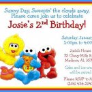 Baby Sesame Street Characters Personalized Birthday Invitations ~ Style #2